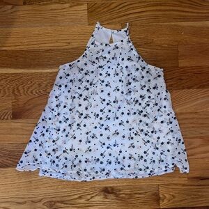 White Floral Tank Top